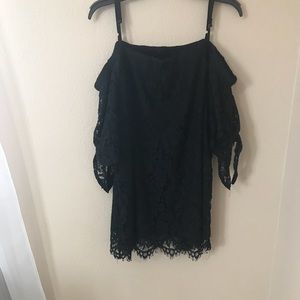 Black Lace Off- the Shoulder Top